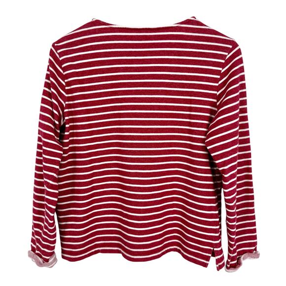 Christoper & Banks Sz Medium Christmas Scottie Dog Artsy Red Blouse Shirt Top - Picture 6 of 6